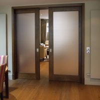 dark doors in the interior of the apartment from pine picture