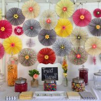 paper fan in bedroom design photo