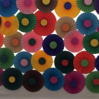 paper fan in the kitchen interior photo