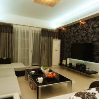 beautiful dark wallpaper in the design of the bedroom photo