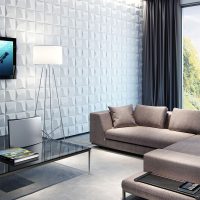 bright aluminum 3d panel in the room photo