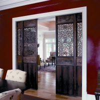 bright doors in the kitchen design photo