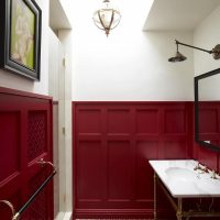 Marsala dai colori vivaci nello stile della foto del bagno