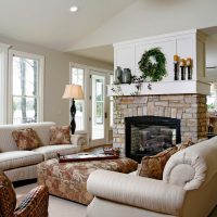 unusual interior of the living room in the English style photo