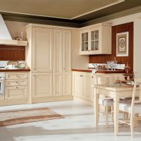 bellissimo design della cucina beige in classico stile fotografico