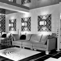prekrasan dizajn spavaće sobe u crno-bijeloj fotografiji