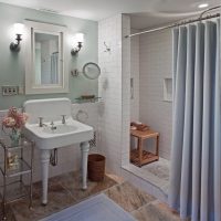 bellissimo stile di un bagno con doccia in foto a colori scuri