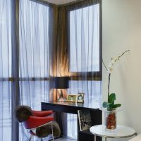 bright lurex tulle in the interior of the kitchen photo