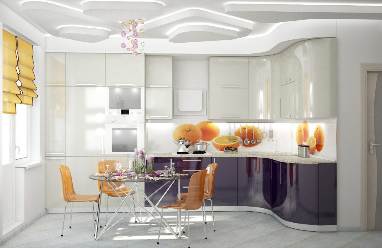 bellissimo stile di cucina bianca con un tocco di beige