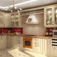 light interior beige kitchen in eco style picture