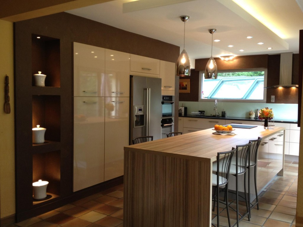 bright interior of beige kitchen in provence style