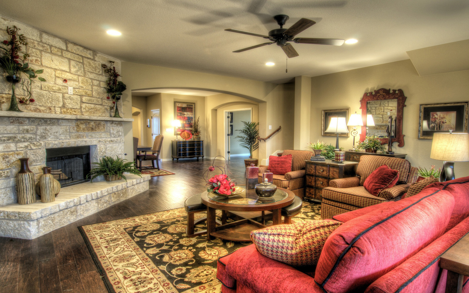 beautiful american style hallway style