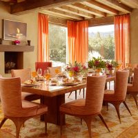 bright terracotta color in the interior of the living room picture