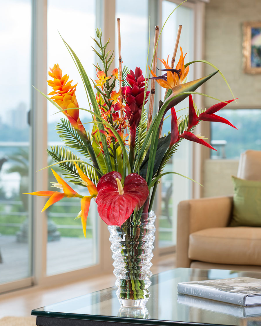 artificial flowers in the design of the balcony