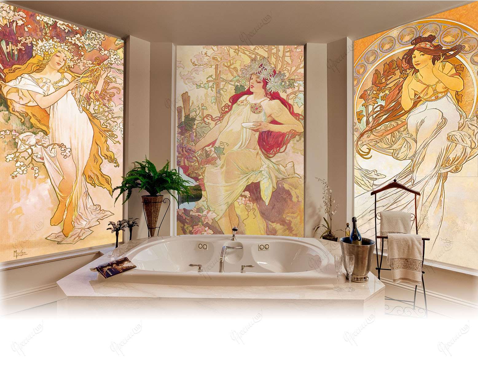 nature-style bedroom murals