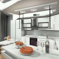 futurizam u dizajnu kuhinje u fotografiji svijetle boje