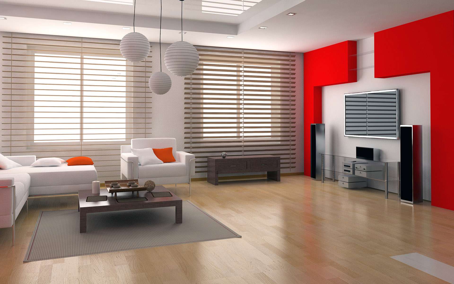 futurism in living room design in bright color