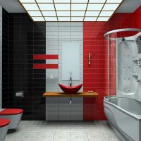 kombinacija crvene s drugim bojama u dizajnu slike stana