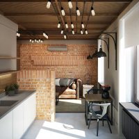 arredamento cucina in stile loft luminoso