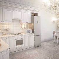 stile luminoso di cucina di lusso nello stile della foto classica