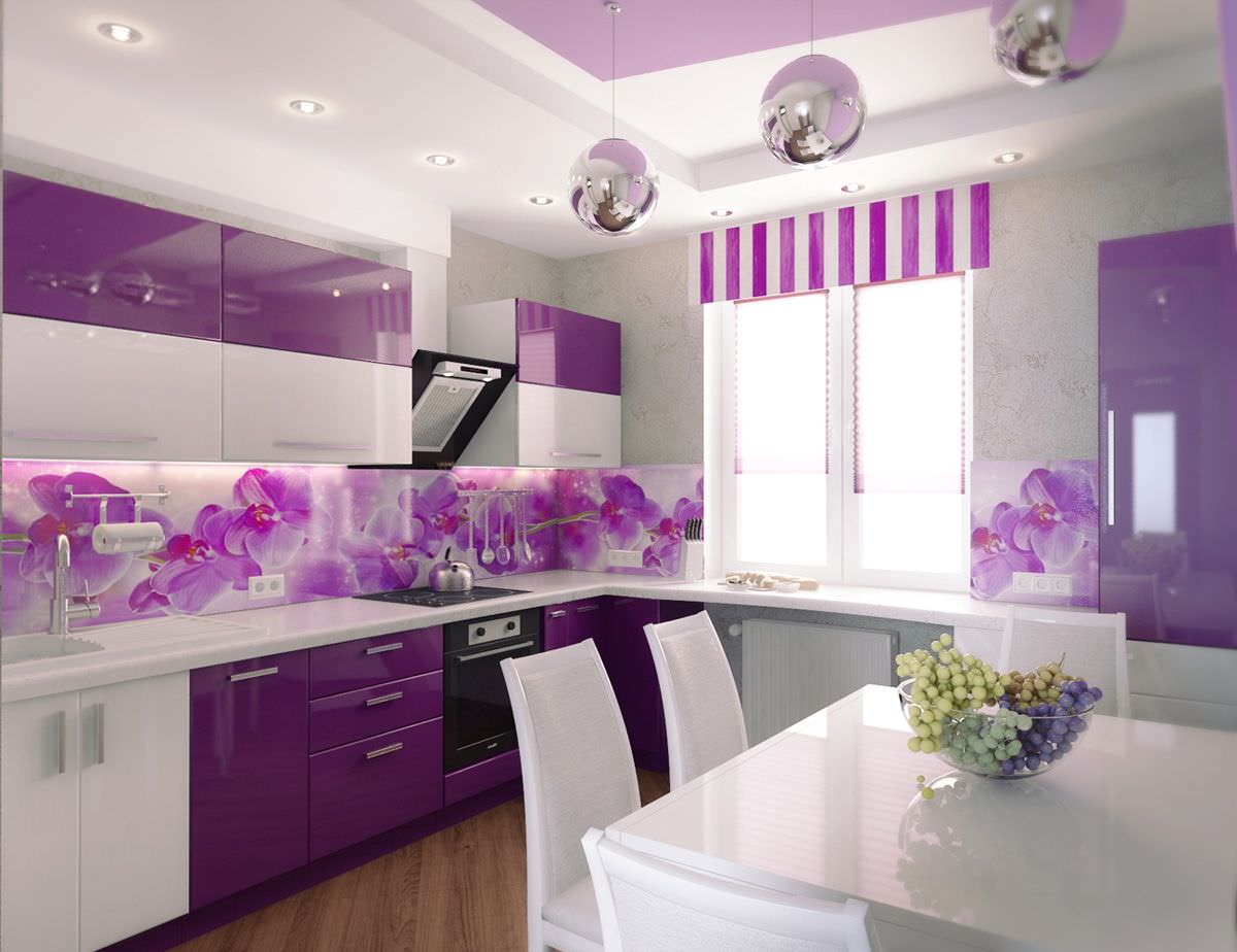 arredamento cucina leggera in viola