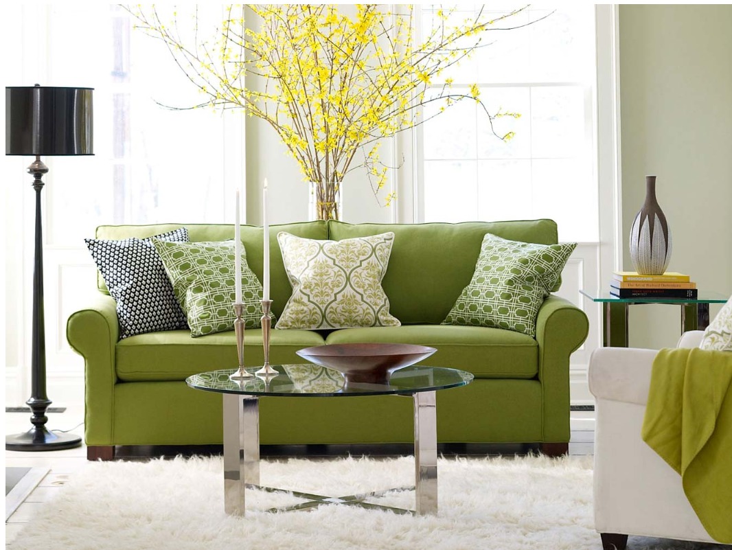 beautiful pistachio color in the interior of the apartment