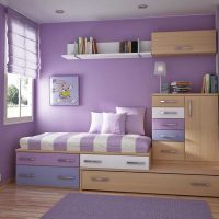 bright apartment decor in violet color picture