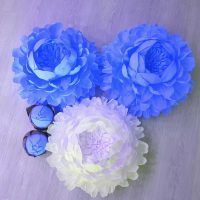 plavi papirnati cvjetovi u dizajnu slike svečane dvorane