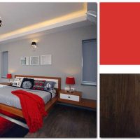 kombinacija crvene s drugim bojama u unutrašnjosti slike spavaće sobe