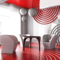 kombinirajući crvenu s drugim bojama u stilu fotografije kuće
