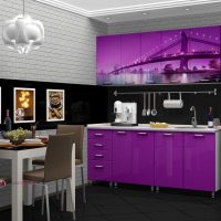 bellissimo stile di cucina in foto viola