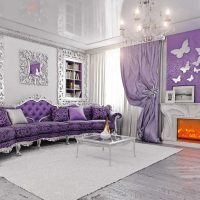 tamno ljubičasta sofa u slici dekor dnevne sobe