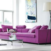 svjetlo ljubičasta sofa na fotografiji za dizajn kuće