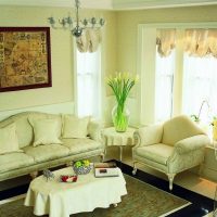 unusual pistachio color in the decor of the kitchen photo