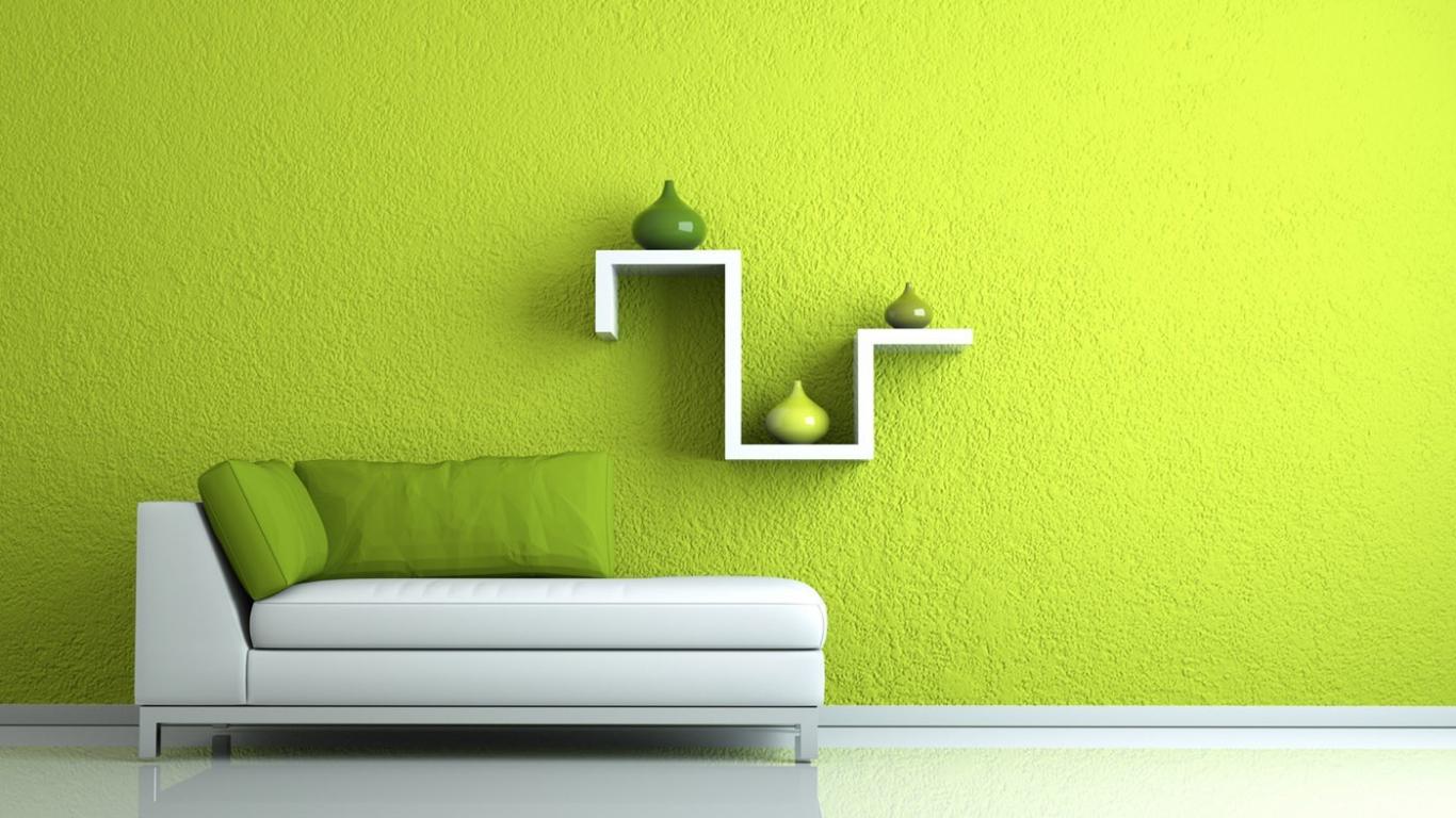 insolito color pistacchio nell'arredamento della camera da letto