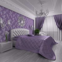 light kitchen interior in purple photo