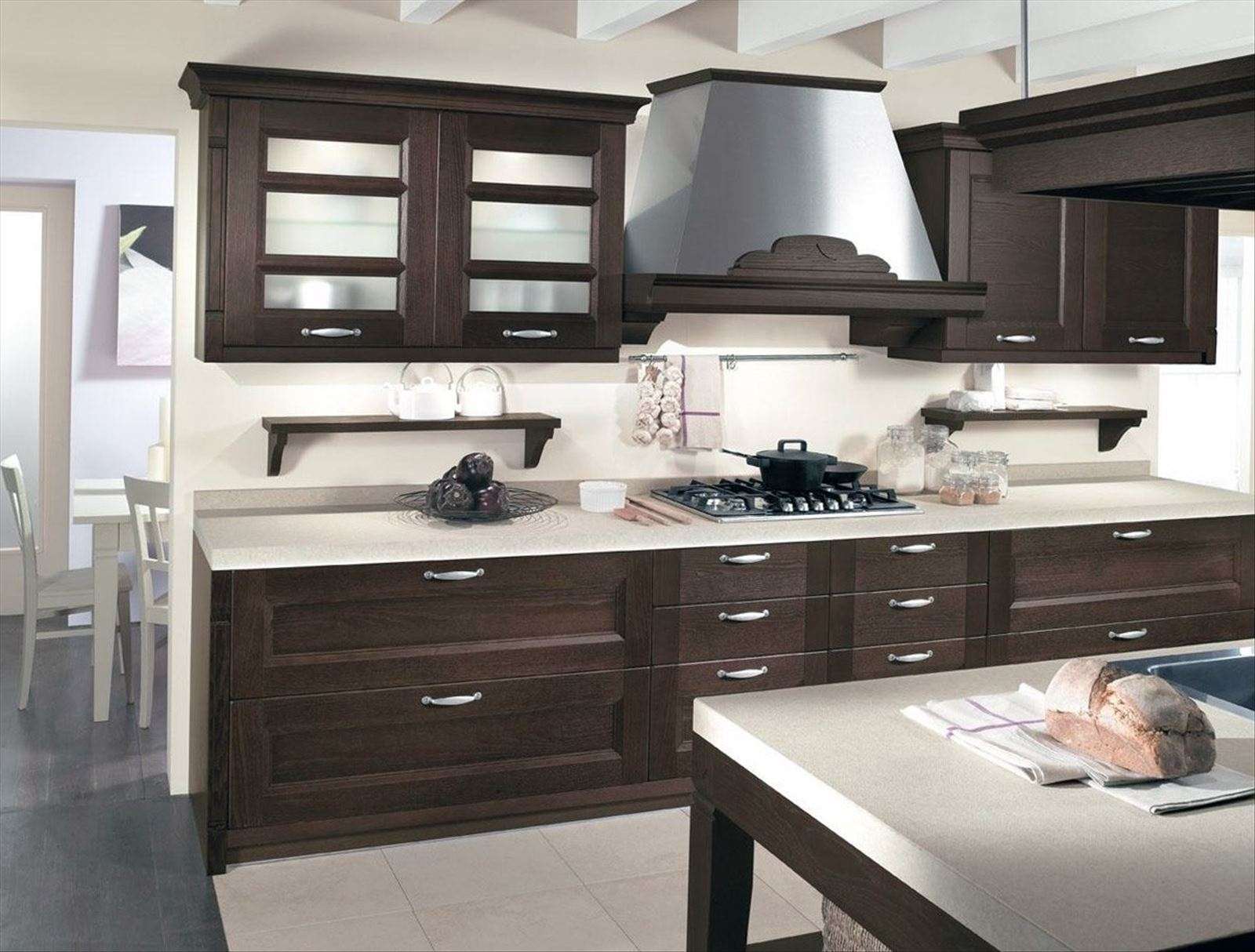 light kitchen interior in wenge color