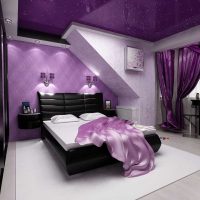 unusual decor of the living room in purple photo