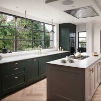 bright interior of luxury kitchen in classic photo style