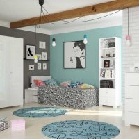 bright white furniture in the interior of the apartment photo