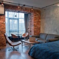 foto in stile loft in stile camera da letto leggera