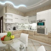 design leggero di cucina di lusso in stile classico