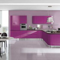 bellissimo arredamento cucina in foto tinta viola