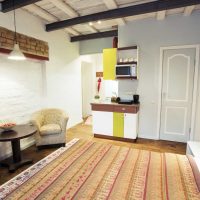 beautiful hallway interior in boho style photo