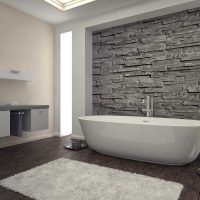 versione del bellissimo intonaco decorativo nell'arredamento della foto del bagno