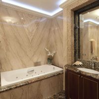 color decorative plaster in the bathroom decor photo