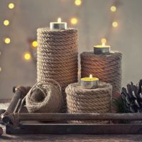 l'idea della decorazione leggera delle candele con le tue mani foto