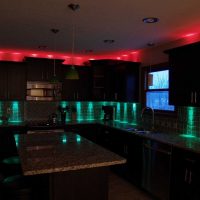 the idea of ​​the original led backlight decor photo