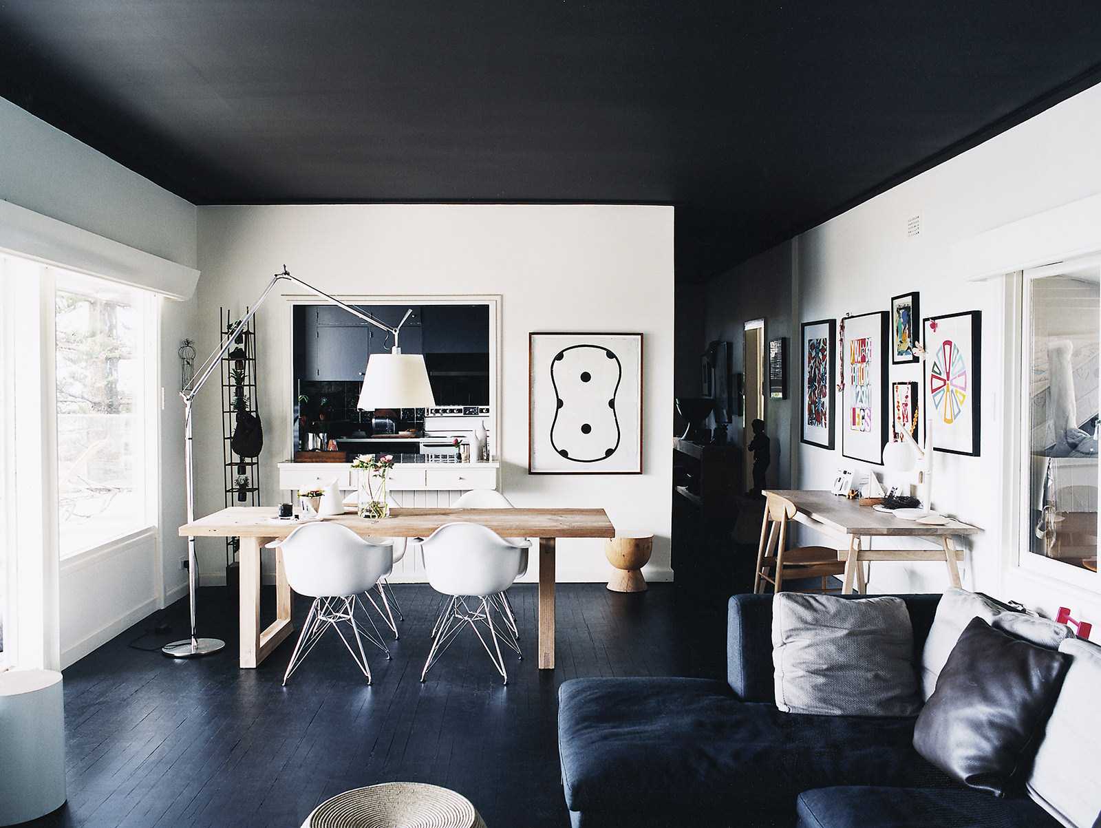 classic dark floor in bedroom design