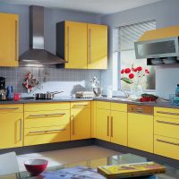 kombinacija svijetlih boja u dizajnu kuhinjske fotografije